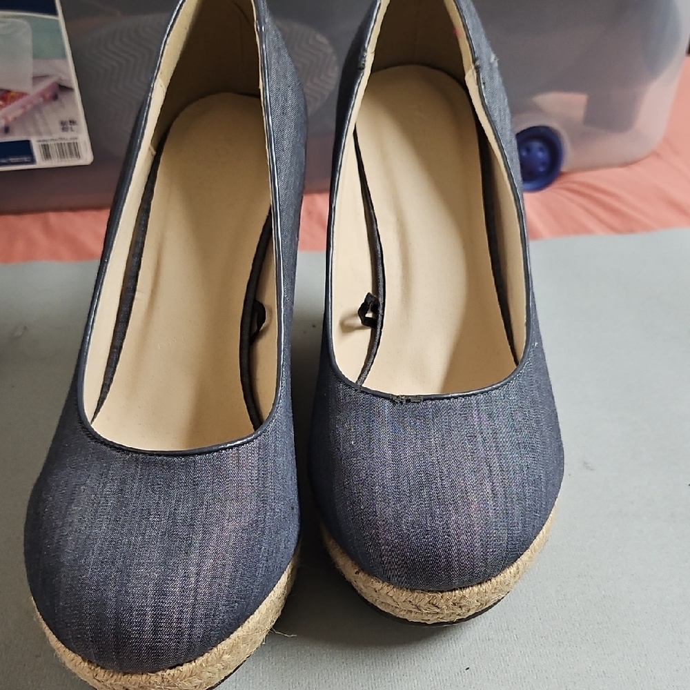 Torrid Blue Denim Wedge Shoes